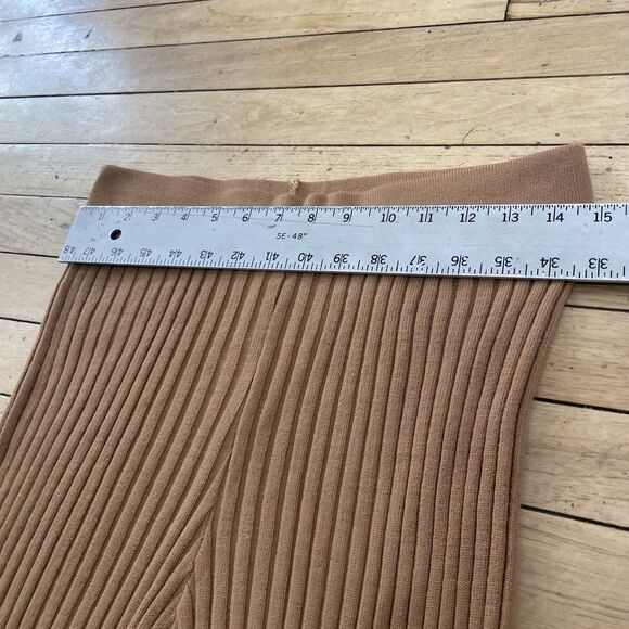 ASOS Design Pants Women 6 Tall Brown Knit Stretch High Rise Flare Ribbed Sweater - Picture 9 of 16